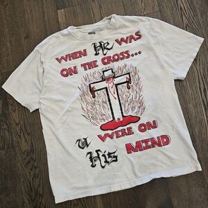 Jesus Cross T-Shirt "When He Was On The Cross" Bibleverse Quote Christianity SM